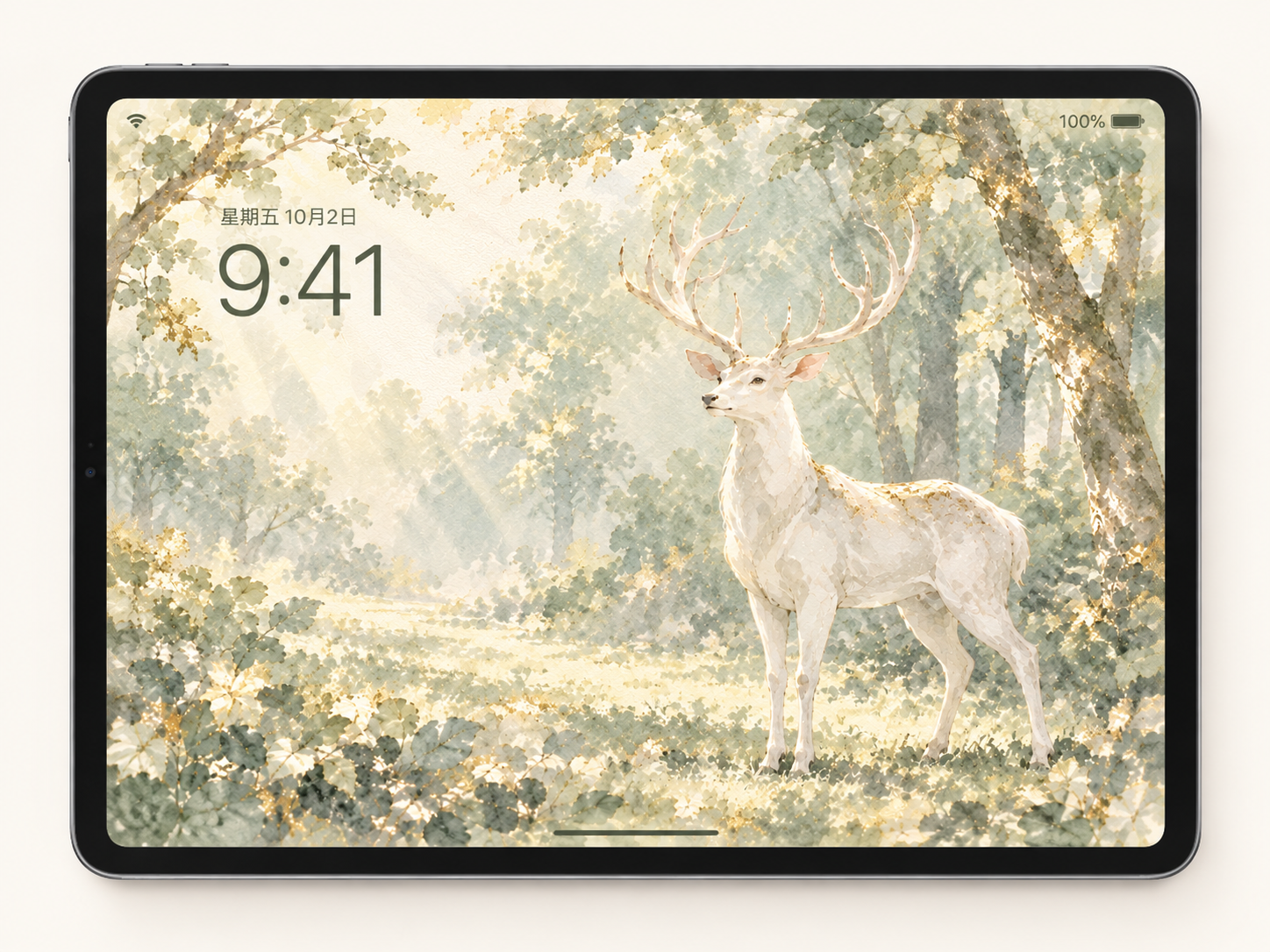 Deer in Auspicious Light iPad wallpaper preview