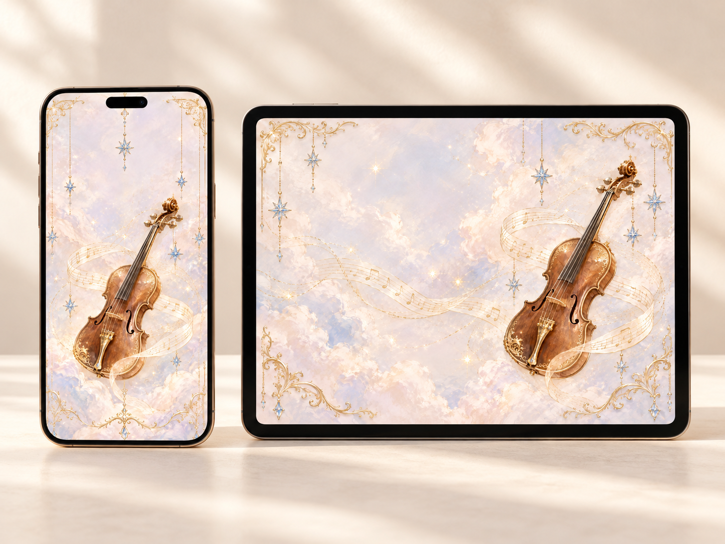 Violin · Phone + iPad wallpaper preview