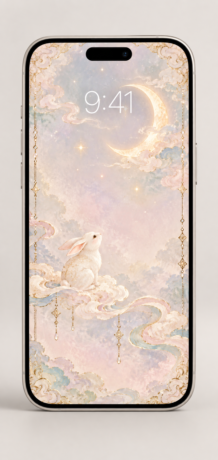 Moonlit Jade Rabbit phone wallpaper preview