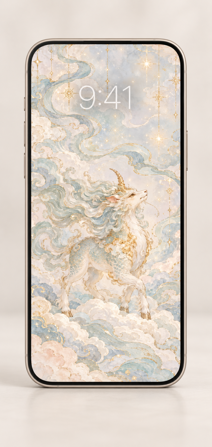 Qilin Treading Clouds phone wallpaper preview